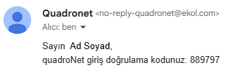 Yeni cihaz doğrulama e-postası